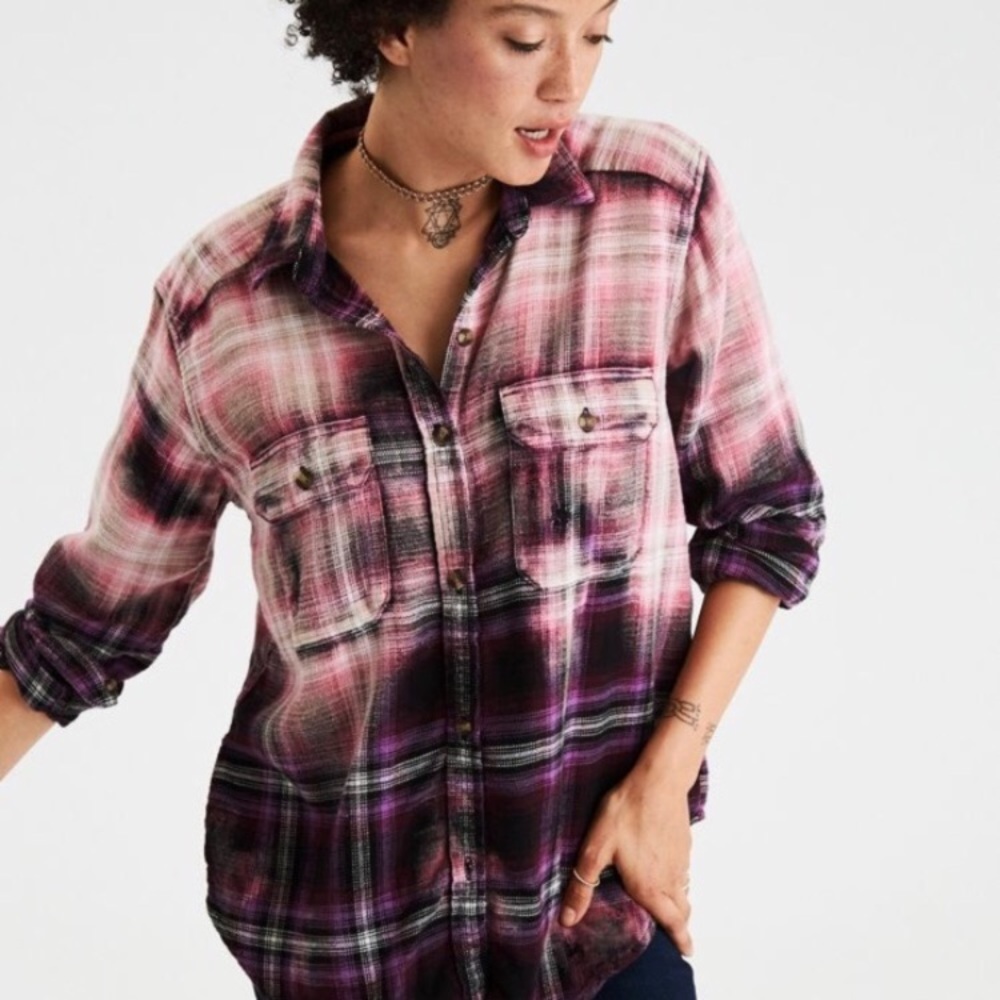 Bleached Plaid Shirt